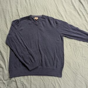 Sonoma Mens Sweater V-Neck Long Sleeve Light Weight Blue Size L Life + Style